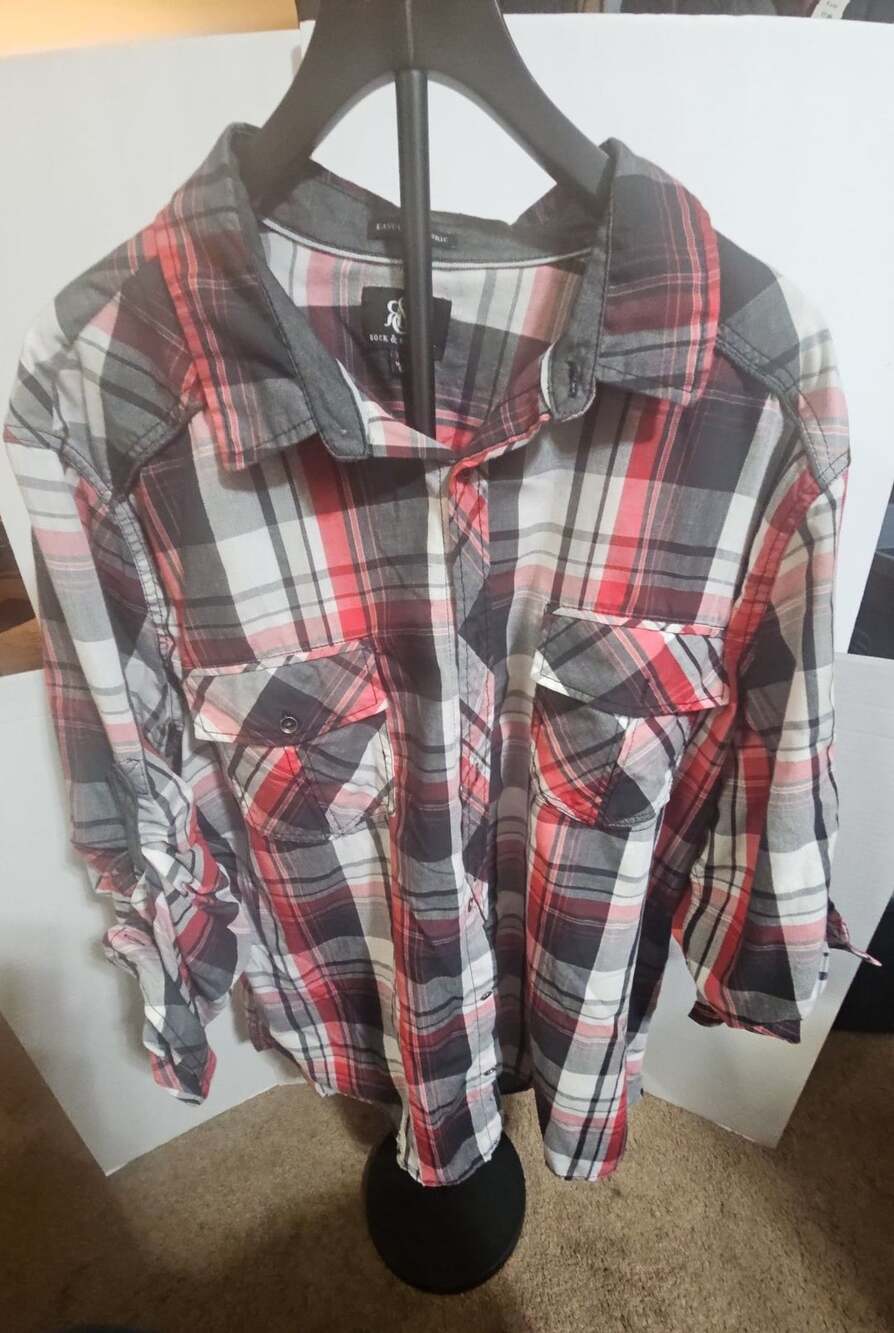 Rock & Republic Plaid Button Up Shirt Size XXL Red Black White